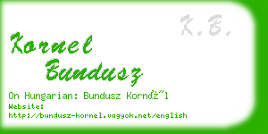 kornel bundusz business card